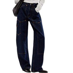 NEW RE/DONE SUPER HIGH WORKWEAR JEANS HERITAGE RINSE SIZE 25 RIGID COTTON RARE